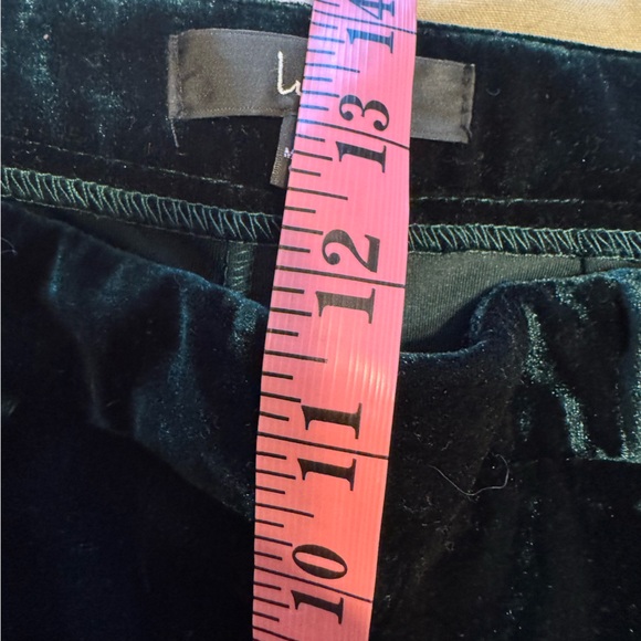 Lulus Green Velvet Pants High Rise Flare Size Small - Picture 13 of 14
